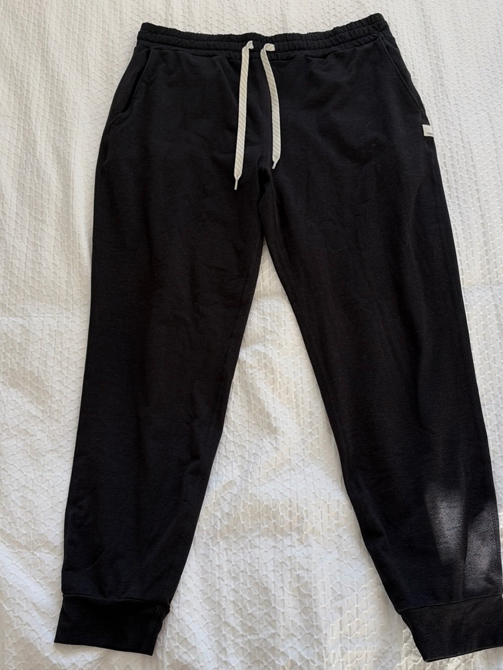 Vuori Black Jogger Pants with White Drawstring
